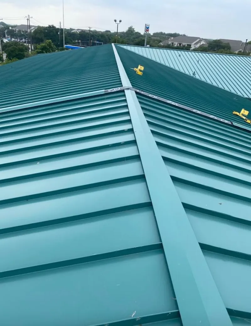 Green commercial metal roof ridge and valley for Metal Roof Repair in West Bountiful